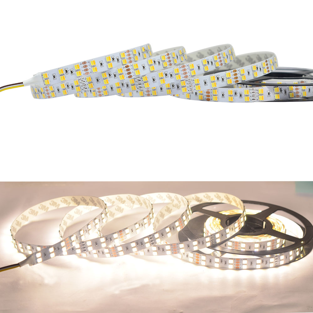 Double Row DC12/24V 5050SMD 600LEDs 2in1 Flexible CCT LED Tape Lights - Pure White+Warm White Double Row DC12/24V 5050SMD 600LEDs 2in1 Flexible CCT LED Tape Lights - Pure White+Warm White